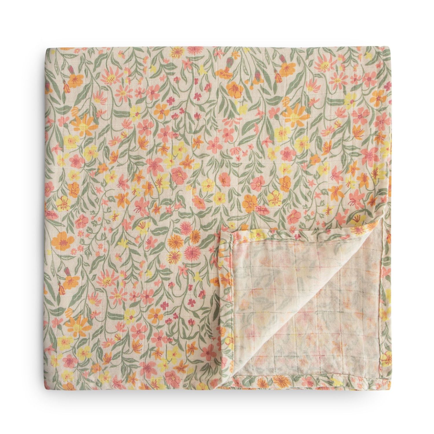 Mushie muslin swaddle - Pastel blooms