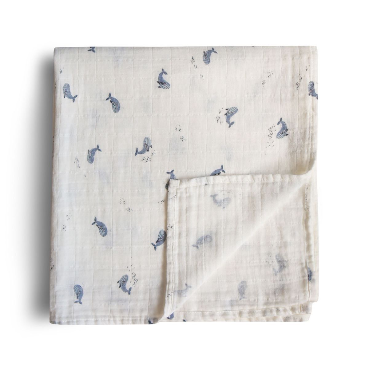 Mushie muslin swaddle - Whales