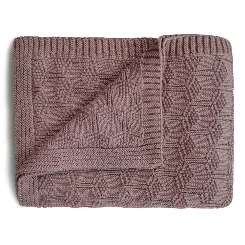 Mushie blanket honeycomb - desert rose