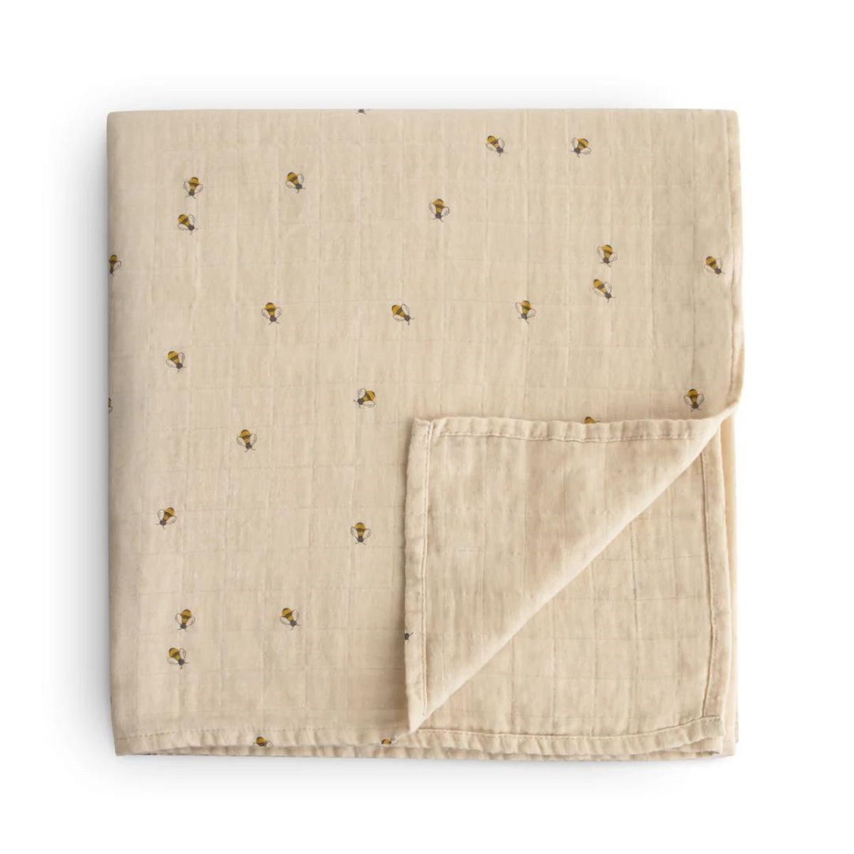 Mushie muslin swaddle - Bees