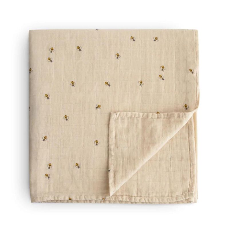 Mushie muslin swaddle - Bees