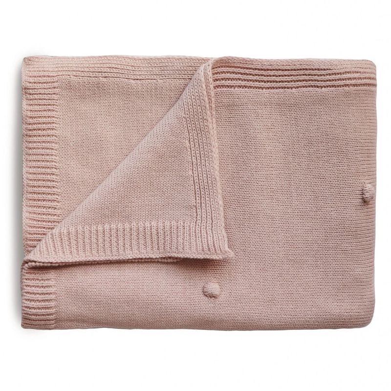 Mushie blanket textured dots - blush