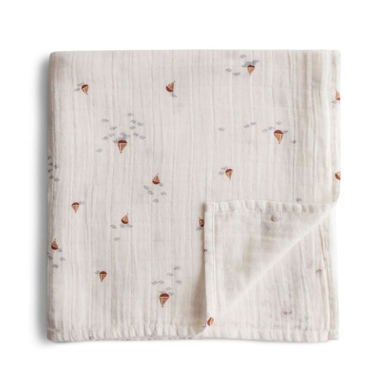Mushie muslin swaddle - Boats