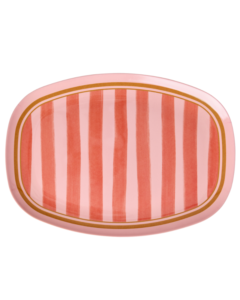 Rice rechthoekig bord organic  stripes