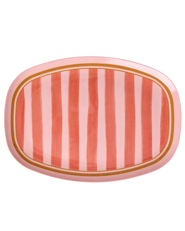 Rice rechthoekig bord organic  stripes