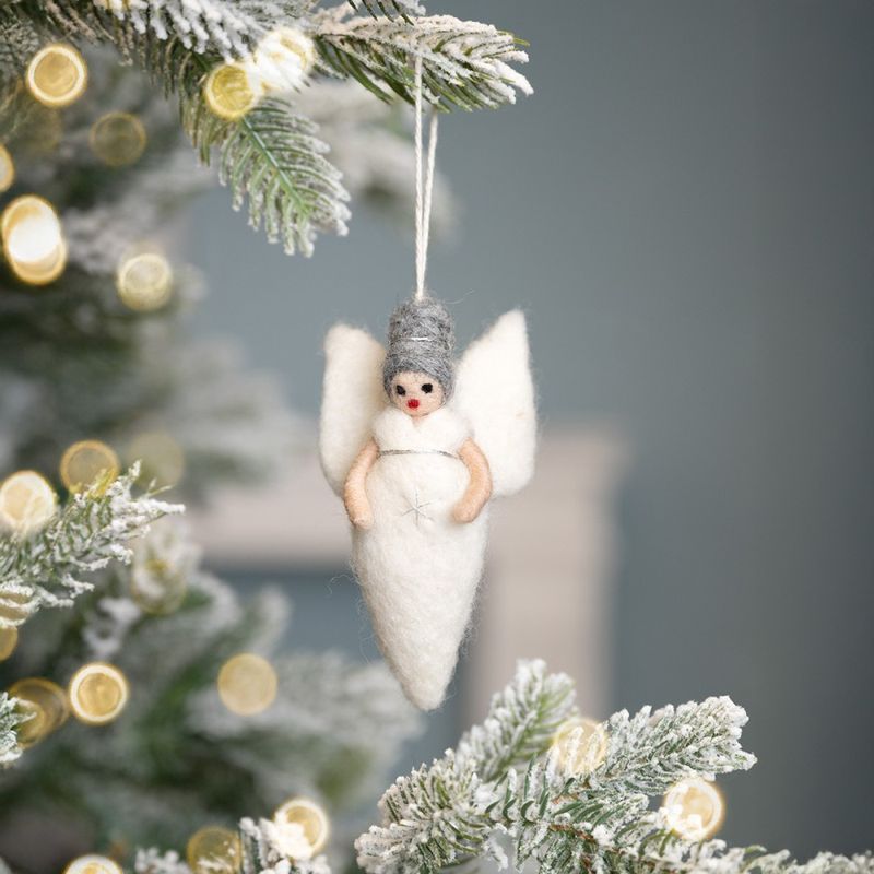 Hanger engeltje wit met zilver