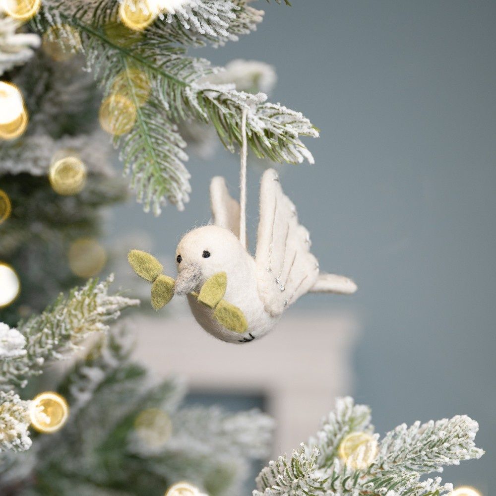 Vredesduif zilver met olijftakje