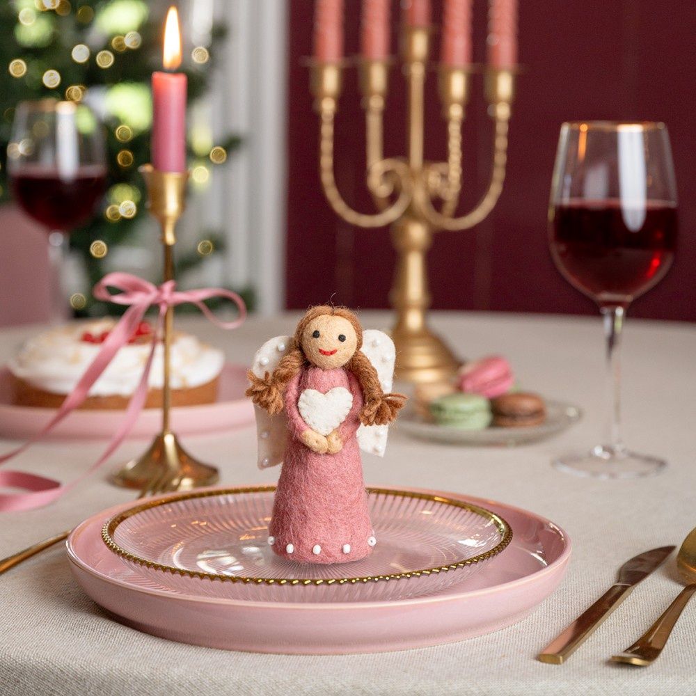 Kerstengeltje oudroze