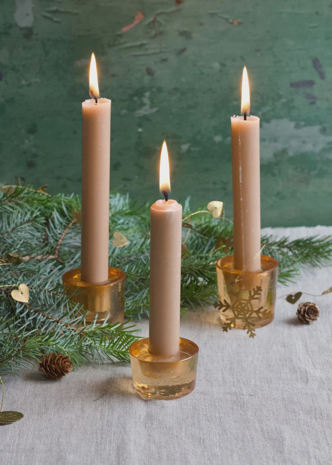 Kaarsenhouder glas cinna-perzik