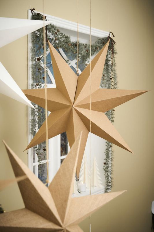 Star for hanging 7-sided natural Stella