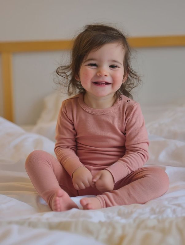 Wollen baby- kindertrui - Merinowol - Misty Rose