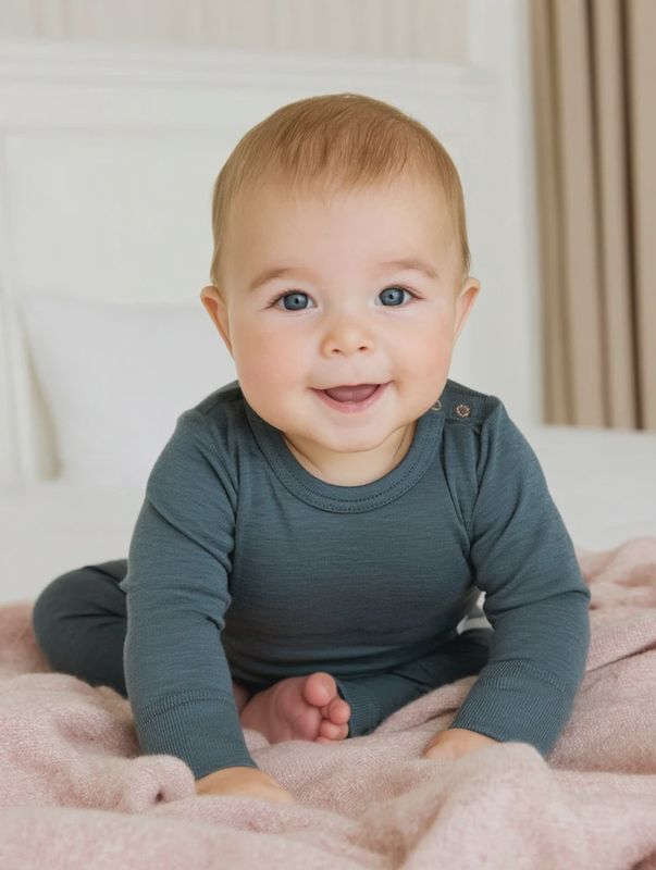 Wollen baby- kindertrui - Merinowol - Orion Blue