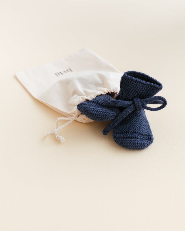 Hvid - booties 0-9 months: Blue