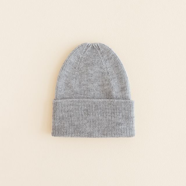 Hvid - Beanie fonzie newborn grey melange
