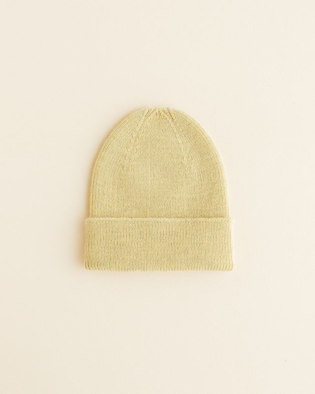Hvid - beanie fonzie light yellow, Kies een maat: S:1-3 maanden
