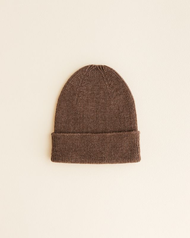 Hvid - beanie fonzie newborn mocha