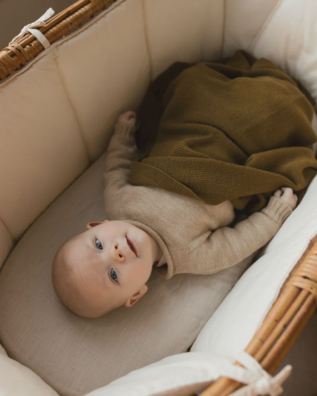Hvid blanket felix - mustard