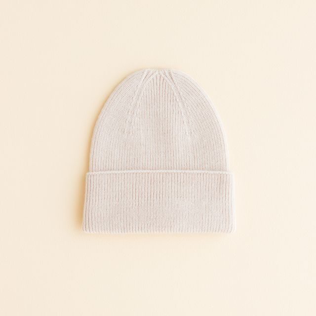 Hvid - beanie fonzie newborn cream