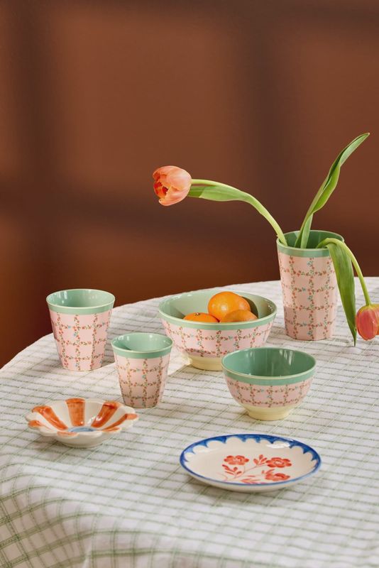 Rice beker checkered stencil - 250 ml