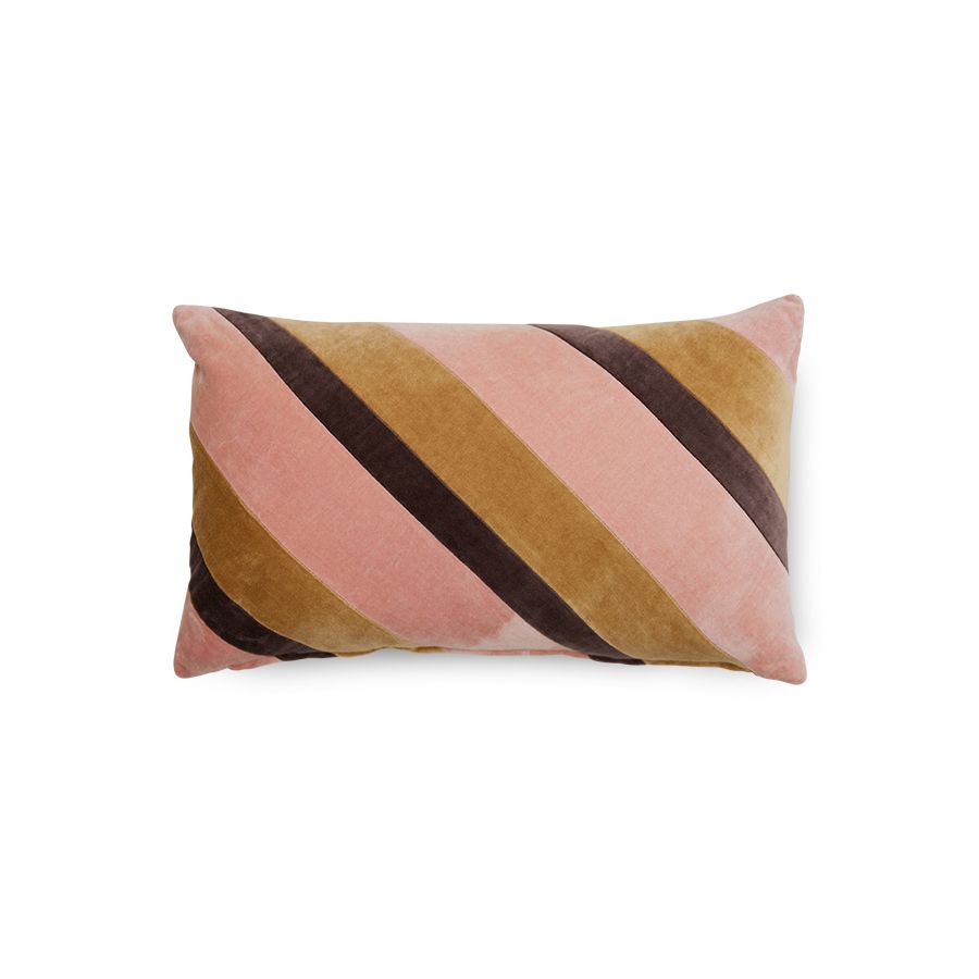 Striped velvet cushion, sunkissed