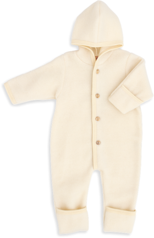Hooded baby overall - natural