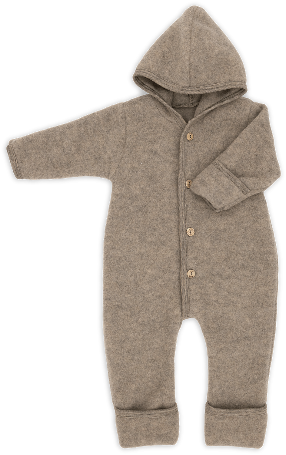Hooded baby overall - walnut mélange