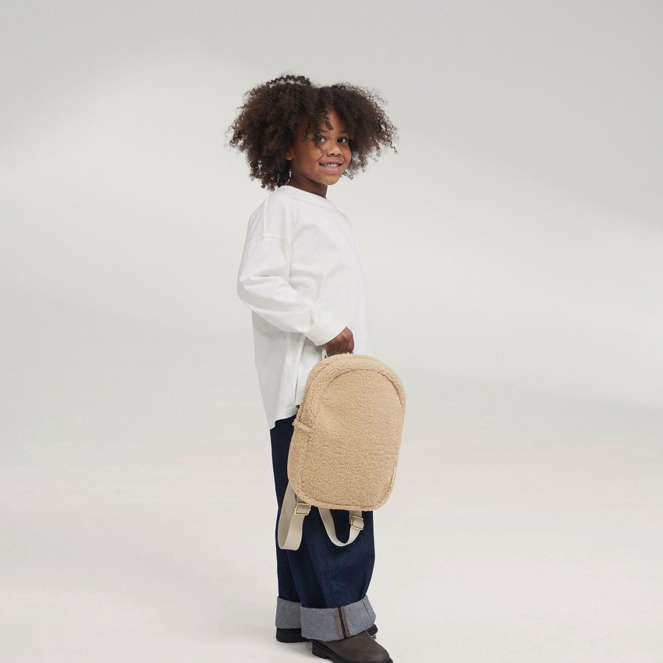 Teddy Mini Backpack - Ecru