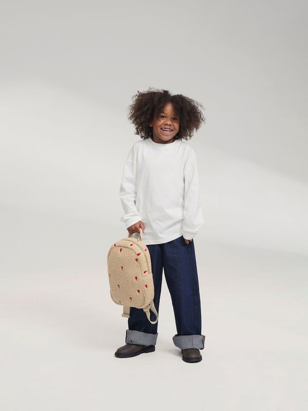 Teddy Mini Backpack - Ecru Hearts
