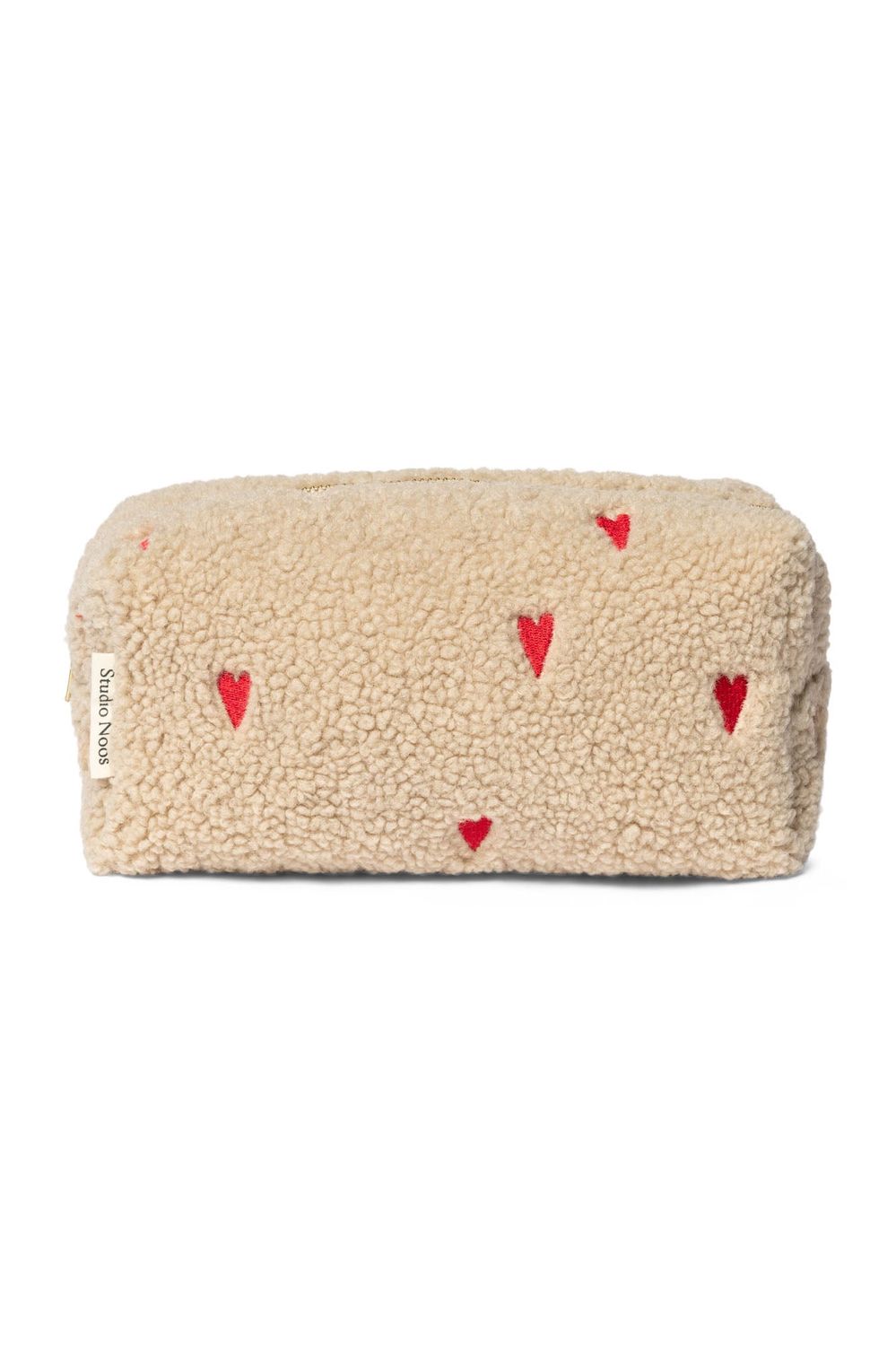 Teddy Pouch - Ecru Hearts