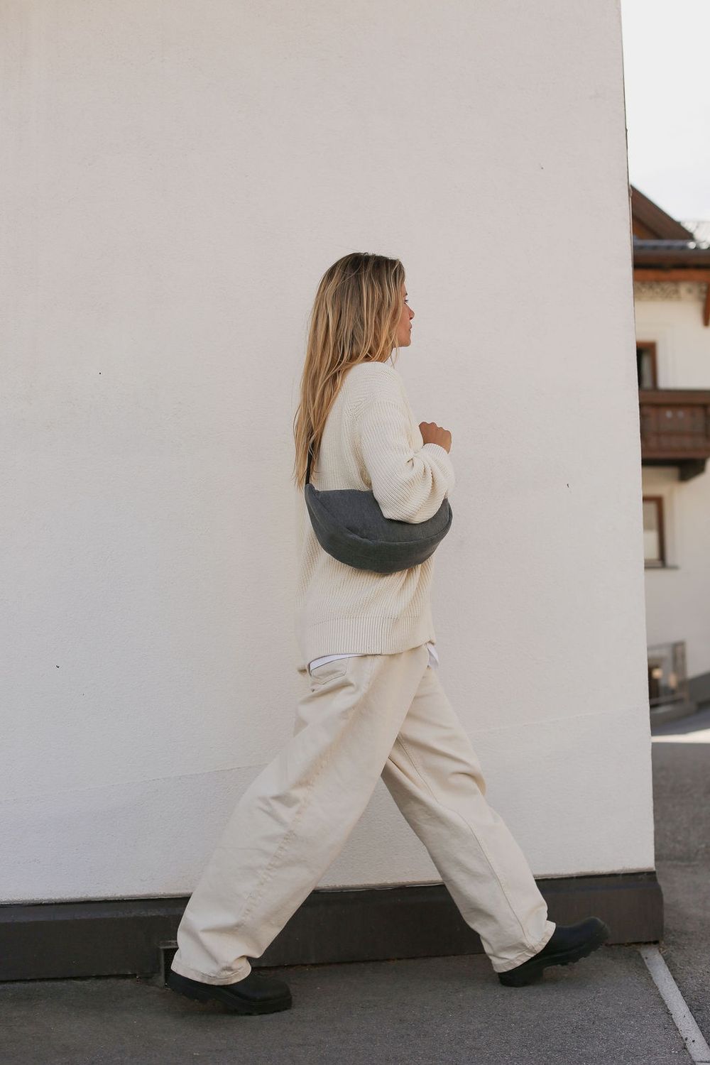 Denim Adult Fanny Pack - Grey