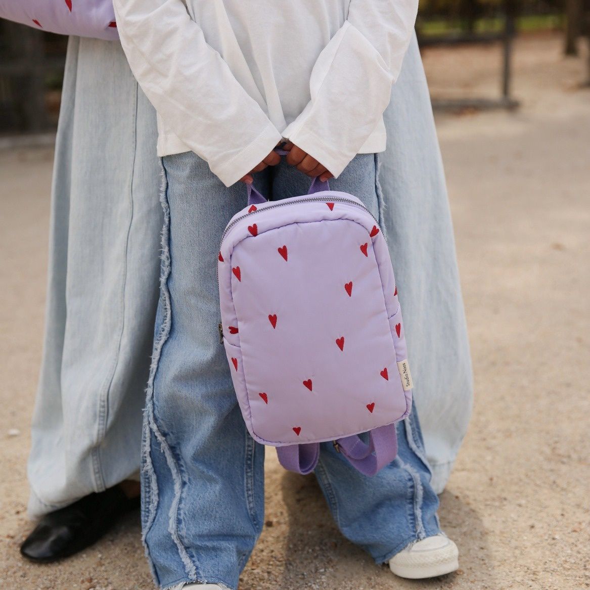 Puffy Mini Backpack - Purple Hearts
