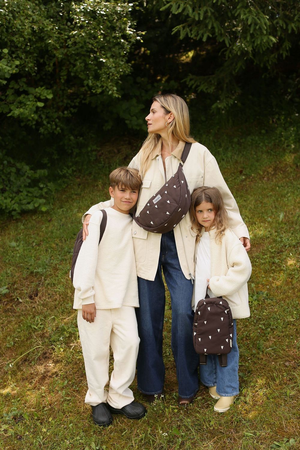 Puffy Adult Fanny Pack - Brown Hearts