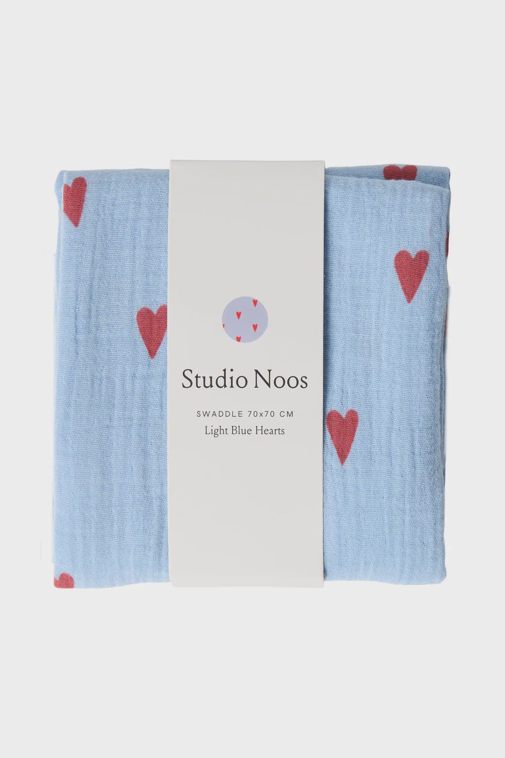 Swaddle Print Medium - Light Blue Hearts