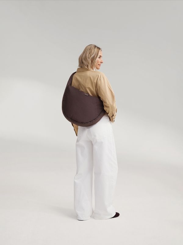 Puffy Cross Body Bag - Brown