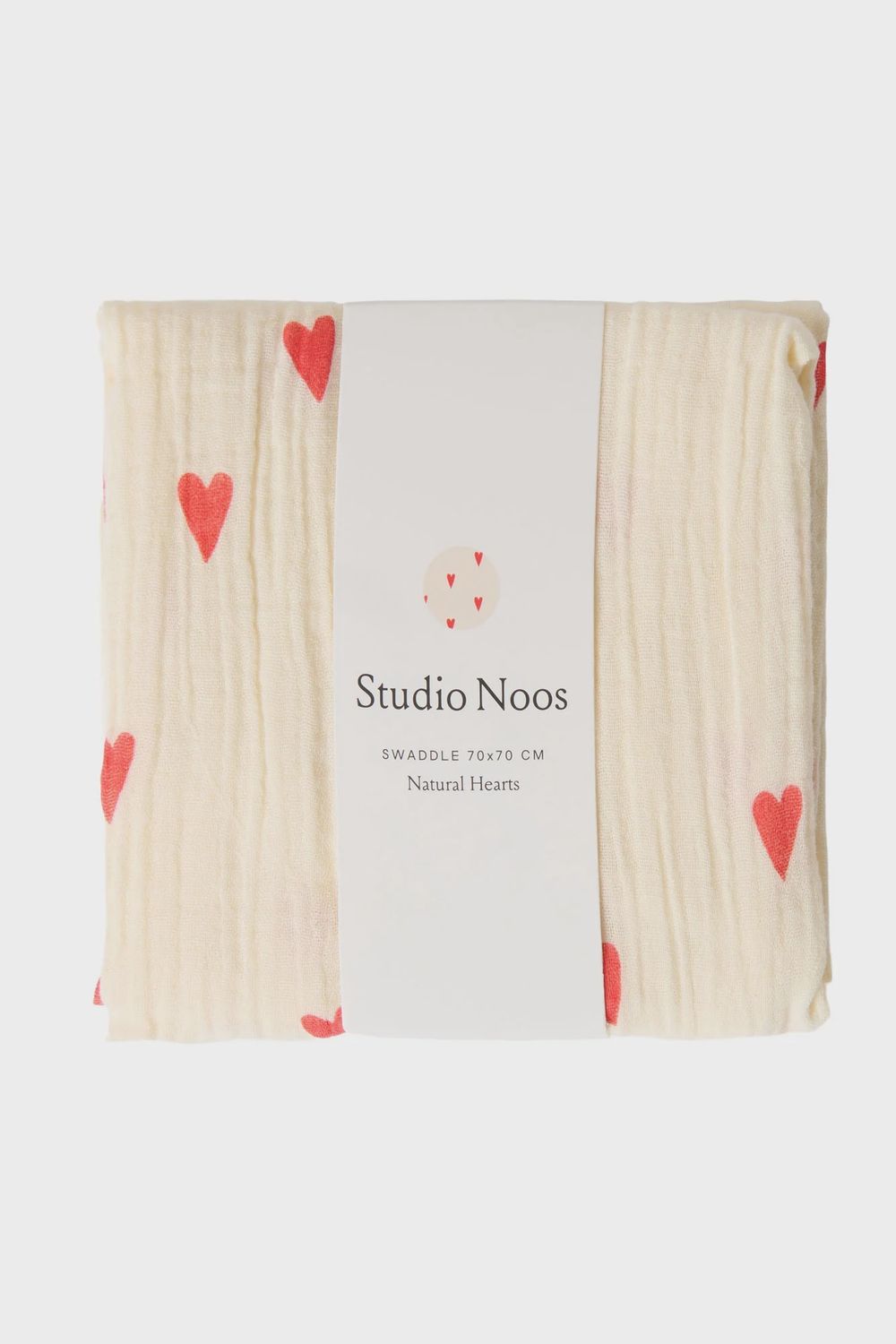 Swaddle Print Medium - Beige Hearts