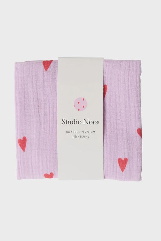 Swaddle Print Medium - Purple Hearts