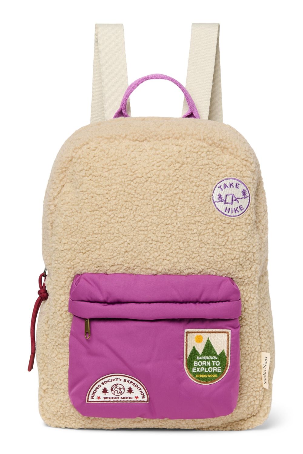 Teddy Midi Backpack - Ecru/Purple