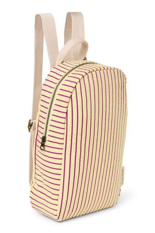 Poplin Striped Mini Backpack - Butter Yellow Striped
