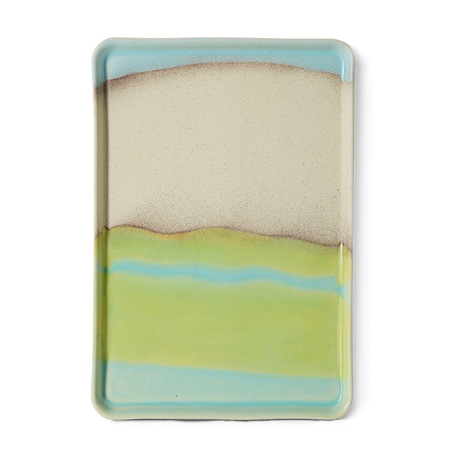 70s ceramics: large tray glint