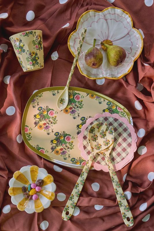 Rice rechthoekig bord retro bouquet