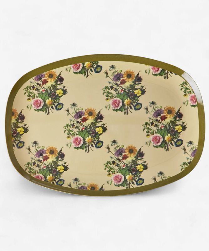 Rice rechthoekig bord retro bouquet