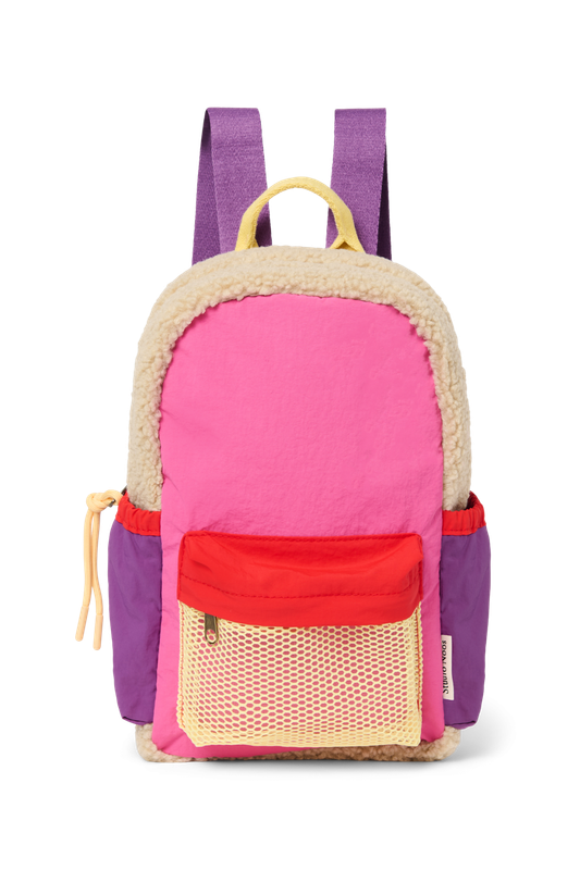 Patchwork Mini Backpack - Bright Pink