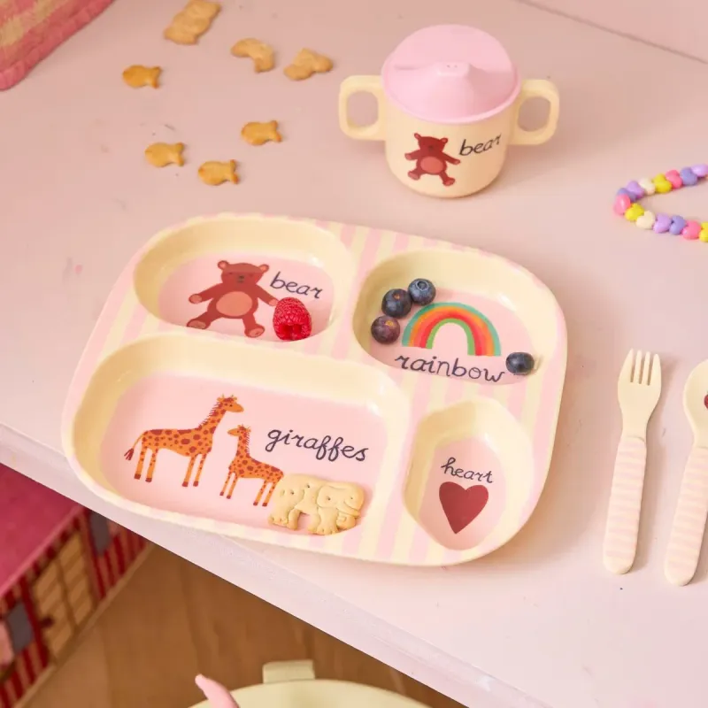 Rice vakjesbord pink ABC