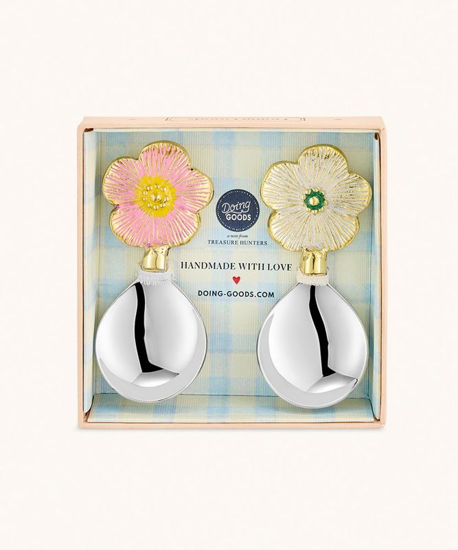 Faye flower dipster spoon set in giftbox