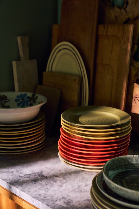 Farmhouse ceramics: side plate, red