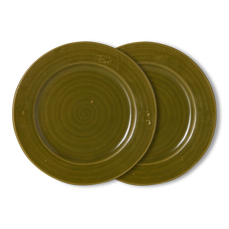 Farmhouse ceramics: dinner plate, moss