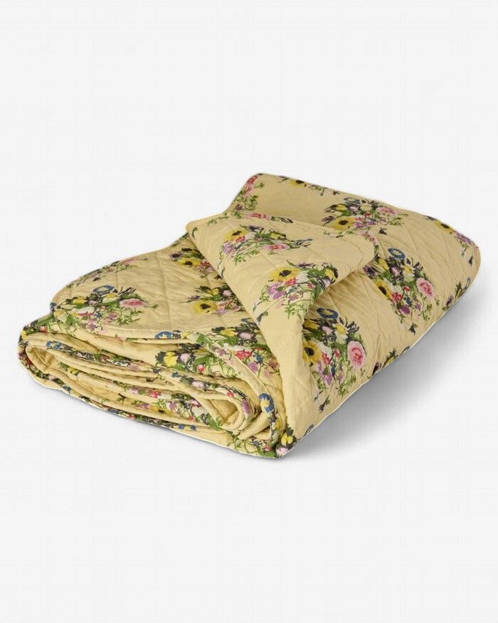 Quilt blanket with Retro Bouquet print 130 x180cm