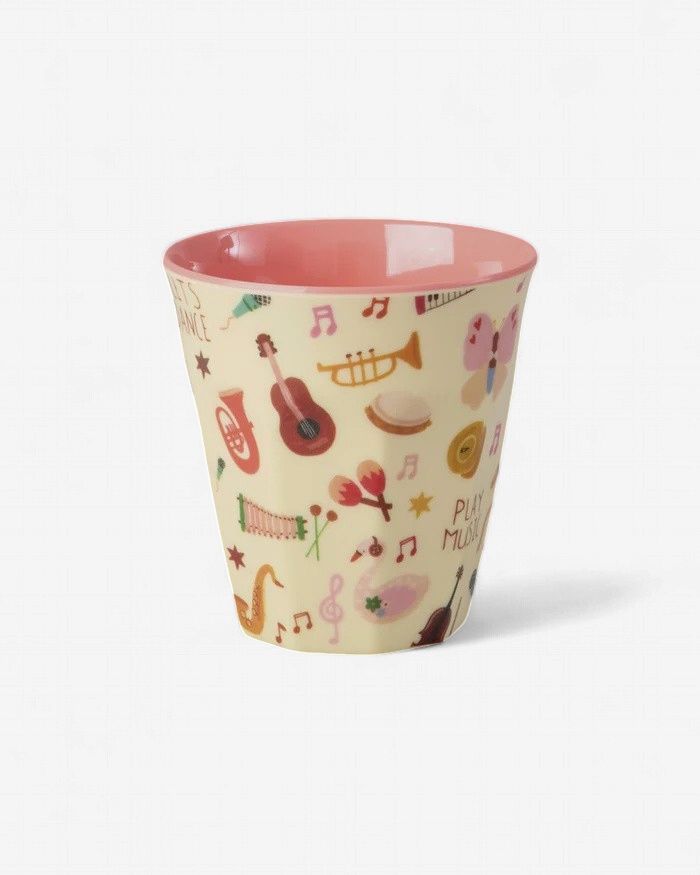 Melamine Kids Cup with Pink Music Band  Print - Small - 160 ml