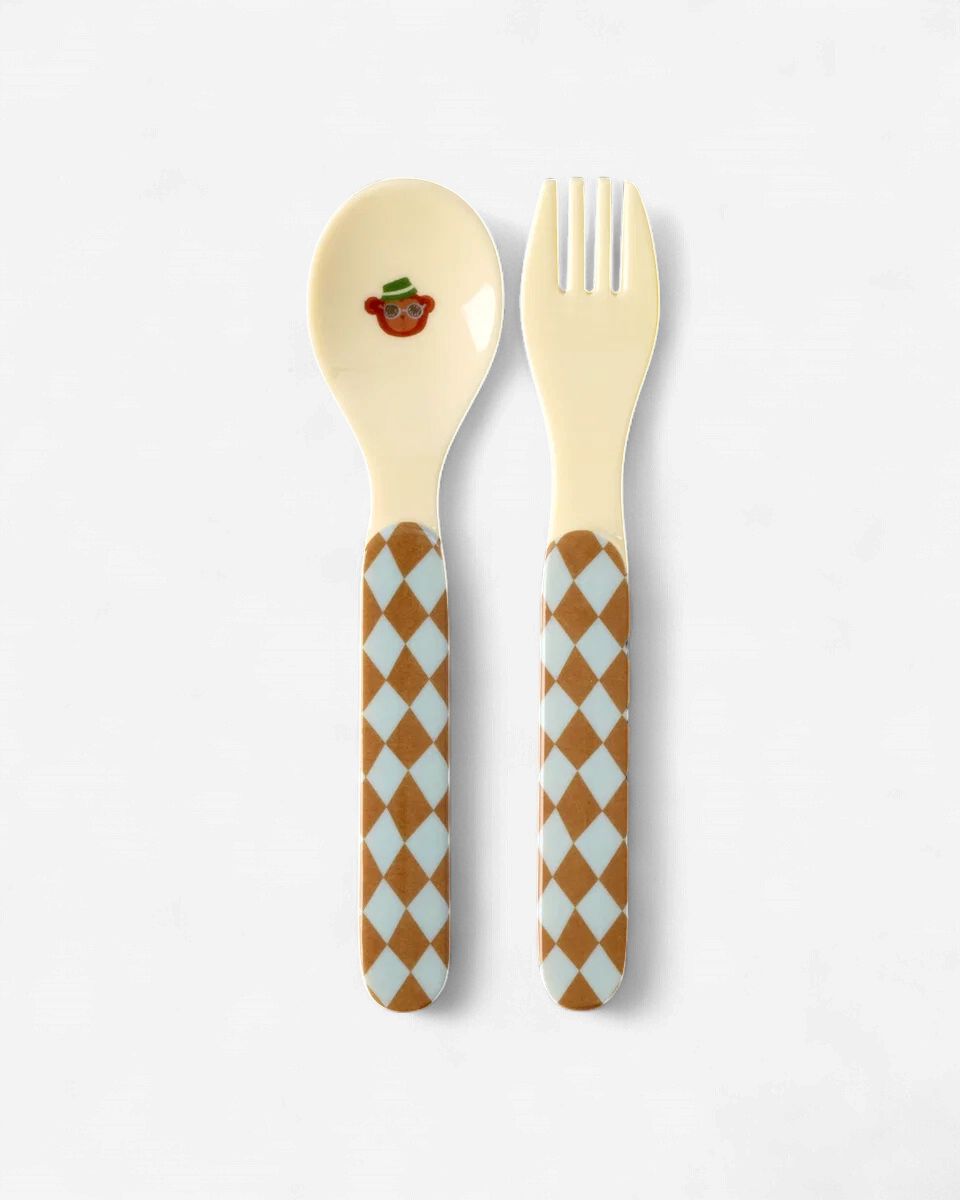Rice vork en lepel blauw music band