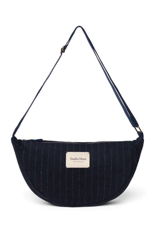 Flannel Chalkstripe Adult Fanny Pack - Dark Blue